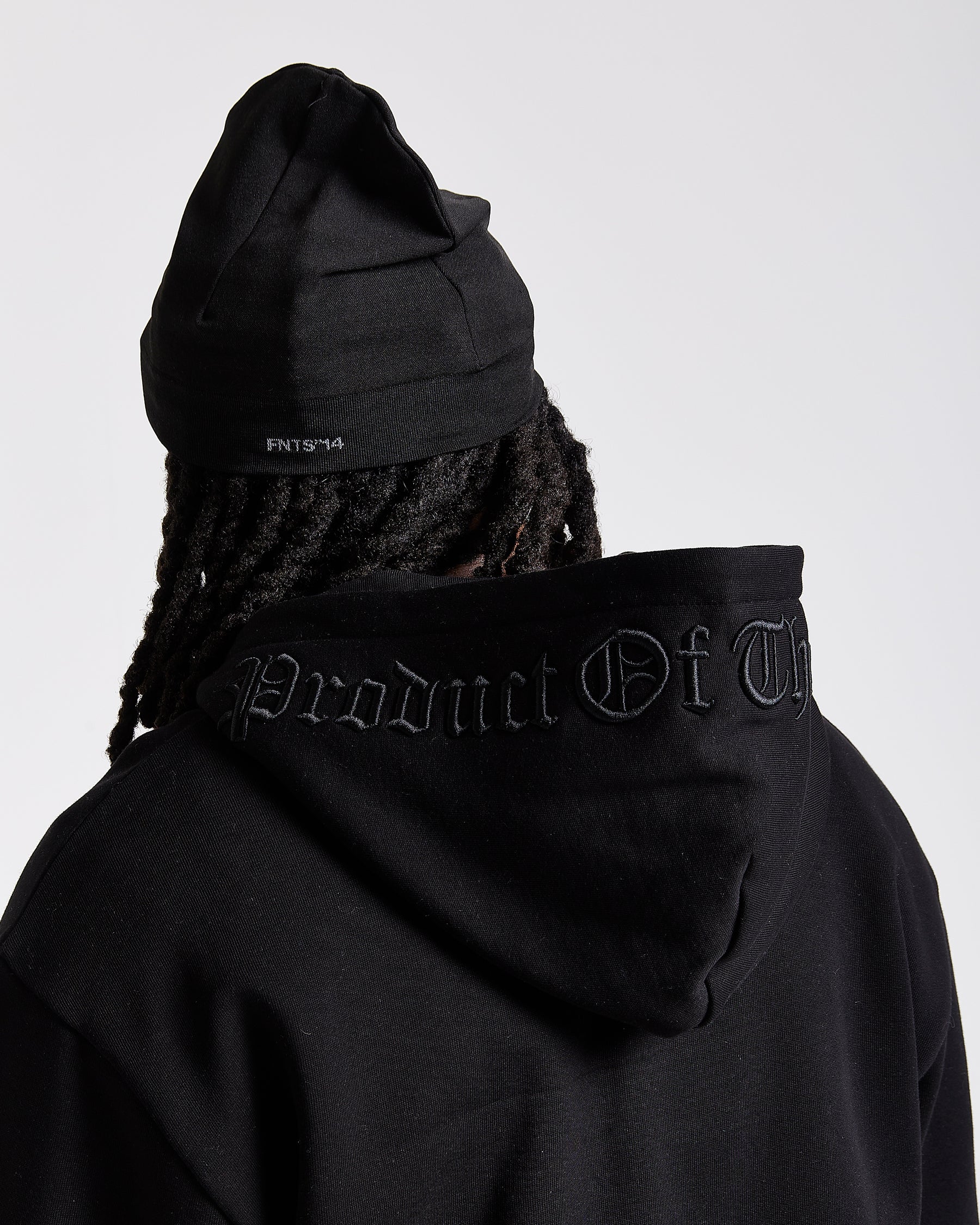 Iron Oversized Zip Hoodie - Black/Rhinestones