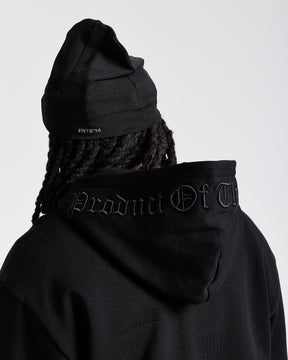Iron Oversized Zip Hoodie - Black/Rhinestones
