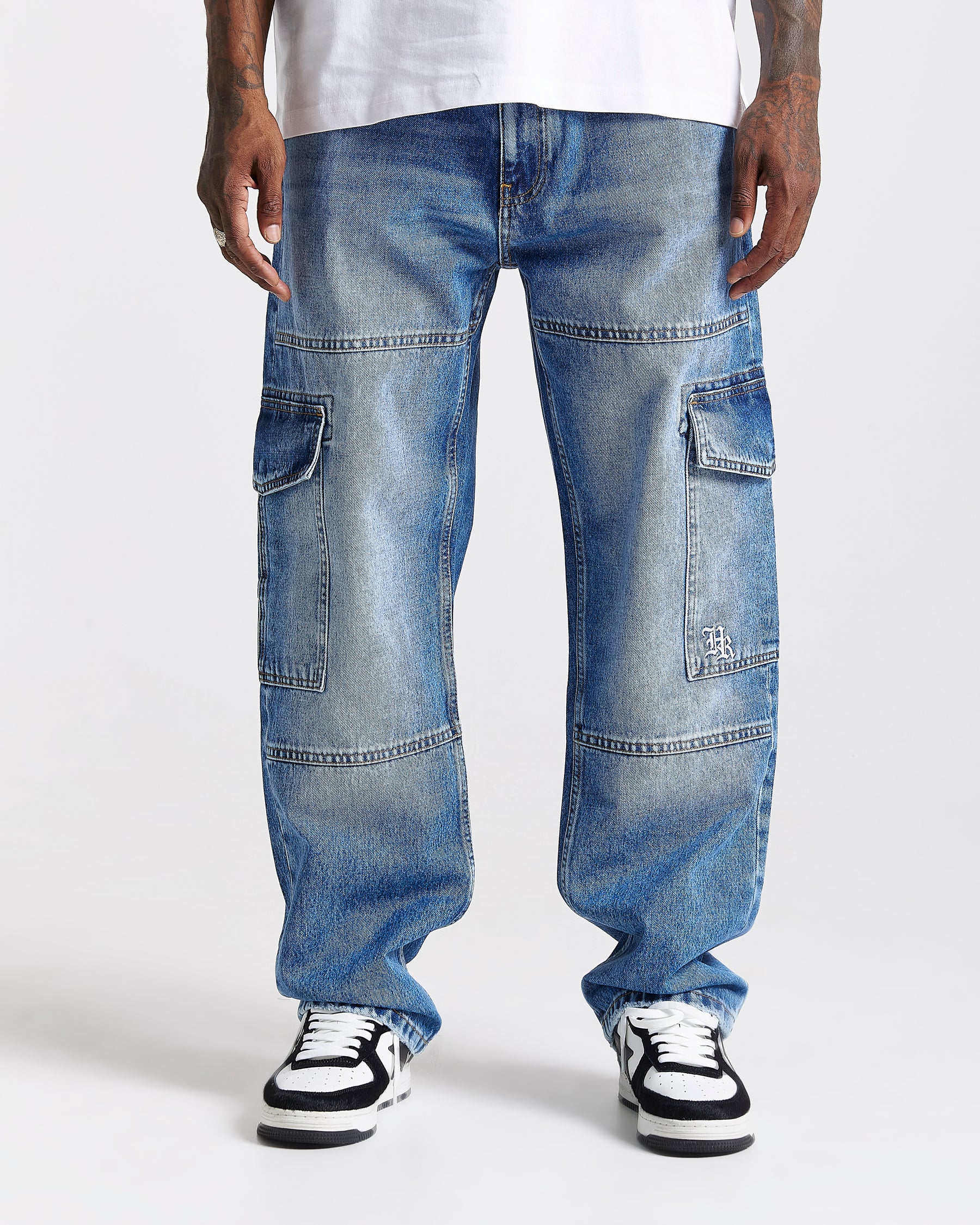 Force Script Denim Jeans - Blue