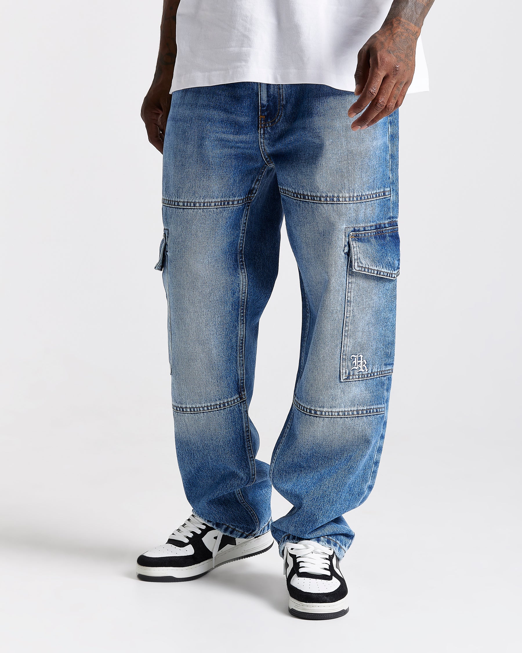 Force Script Denim Jeans - Blue