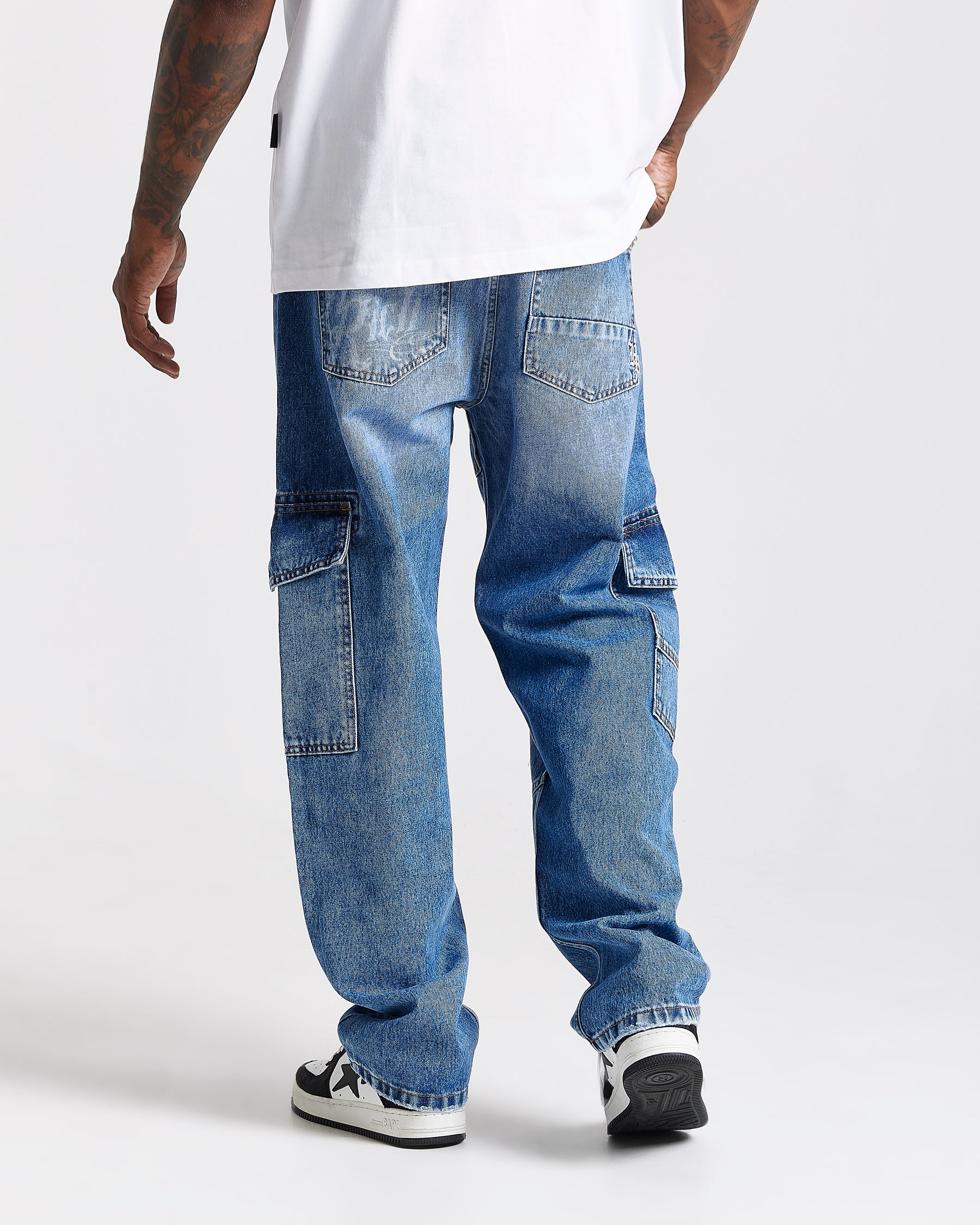 Force Script Denim Jeans - Blue