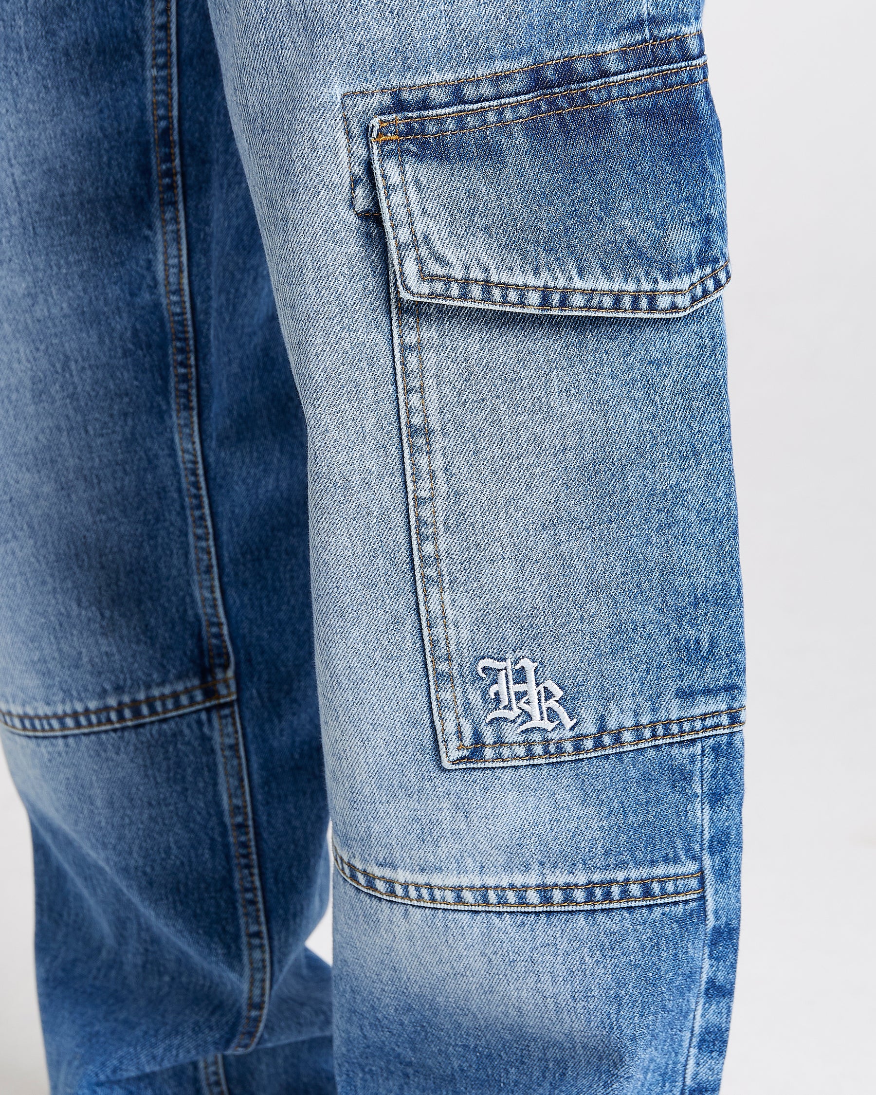 Force Script Denim Jeans - Blue