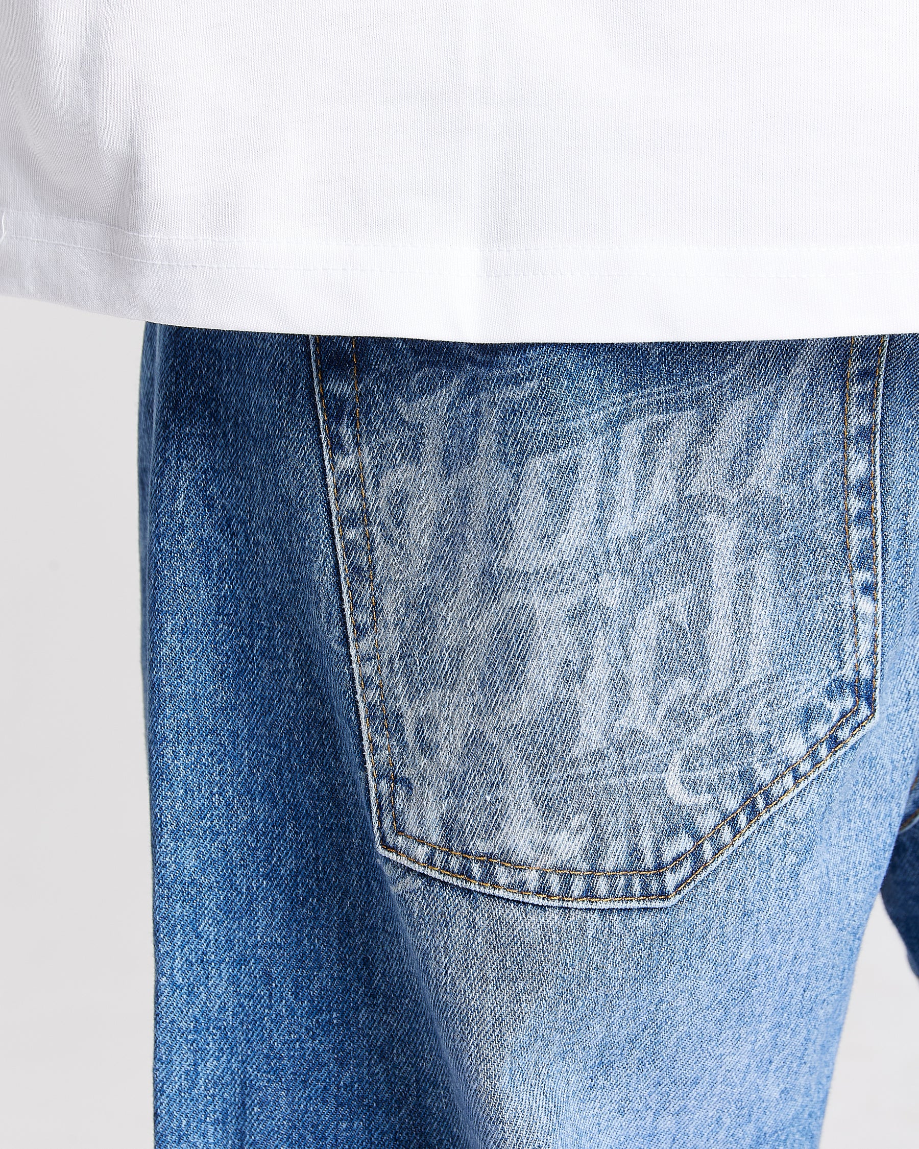 Force Script Denim Jeans - Blue