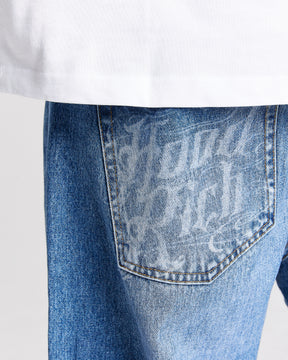 Force Script Denim Jeans - Blue