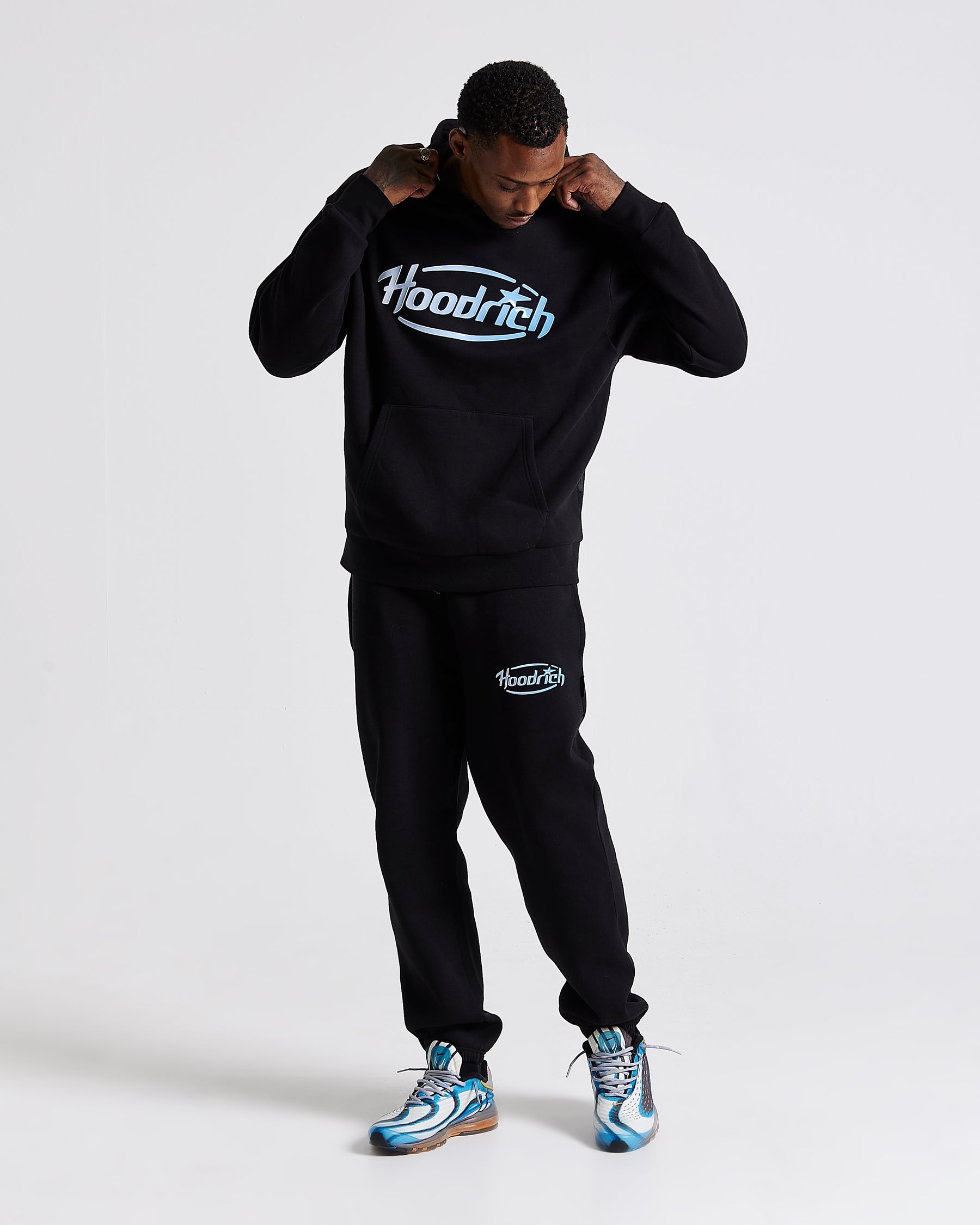Curve Oversized Hoodie - Black/Blue