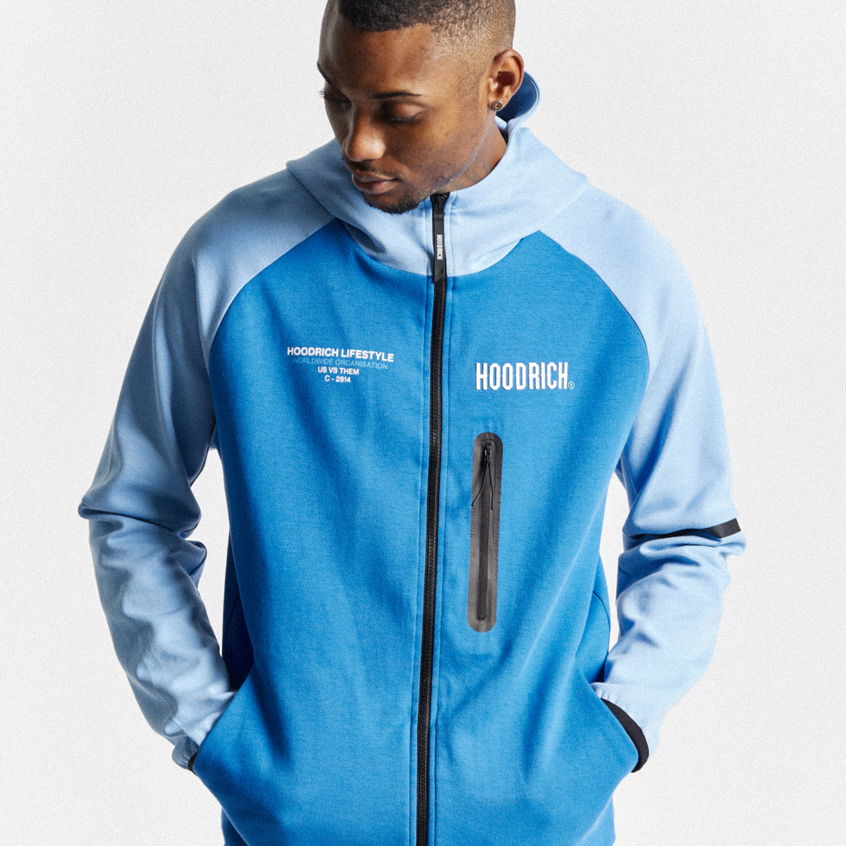 OG Cycle Full Zip Hoodie - Placid Blue/White