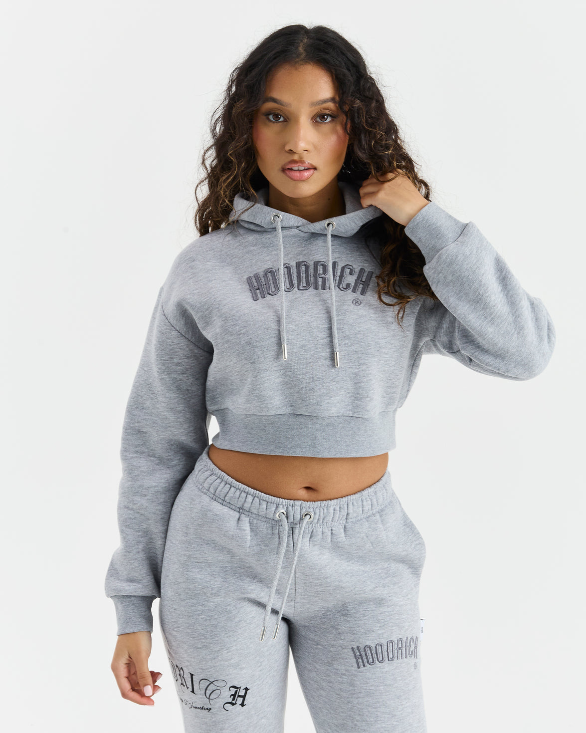 Calor Cropped Hoodie - Grey