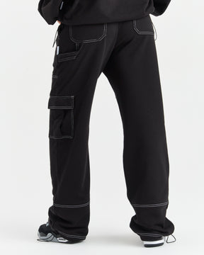 Adorn Open Hem Joggers - Black