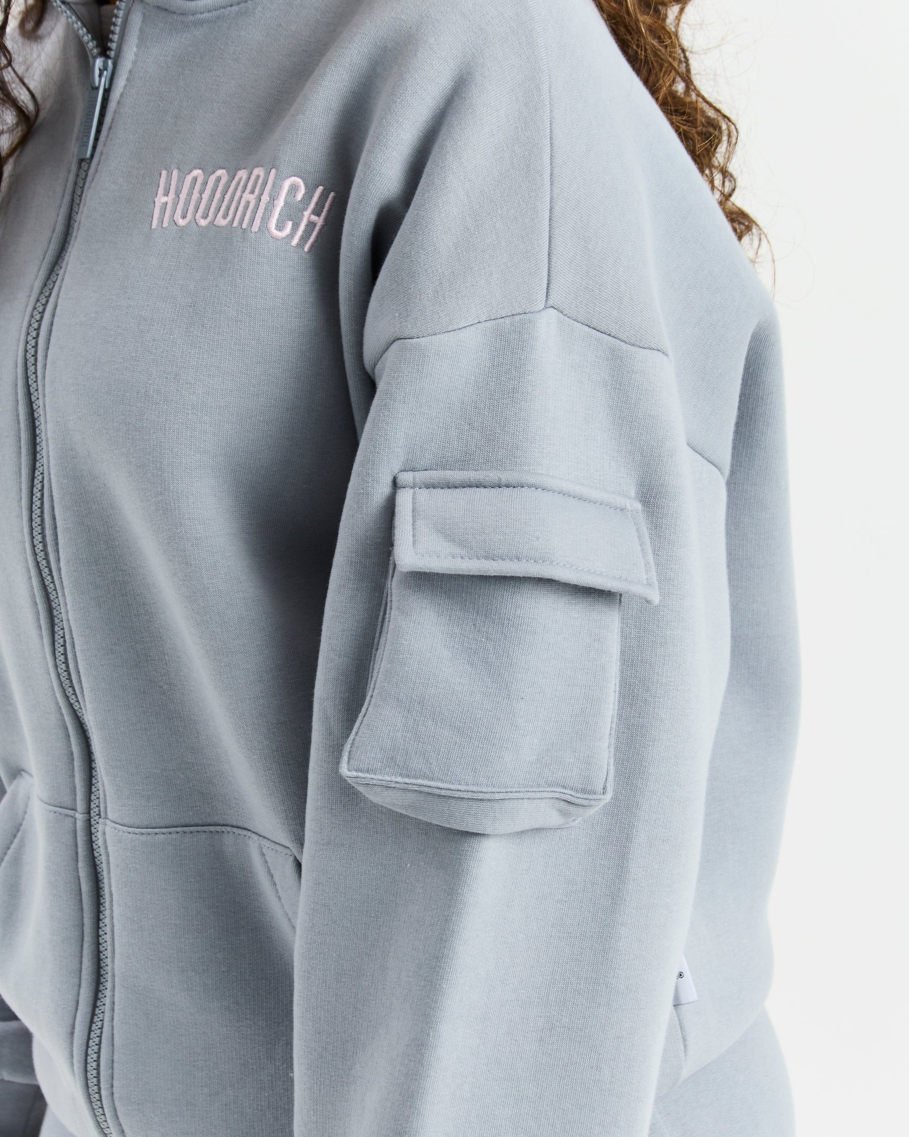 Luna Full Zip Hoodie - Grey/Pink