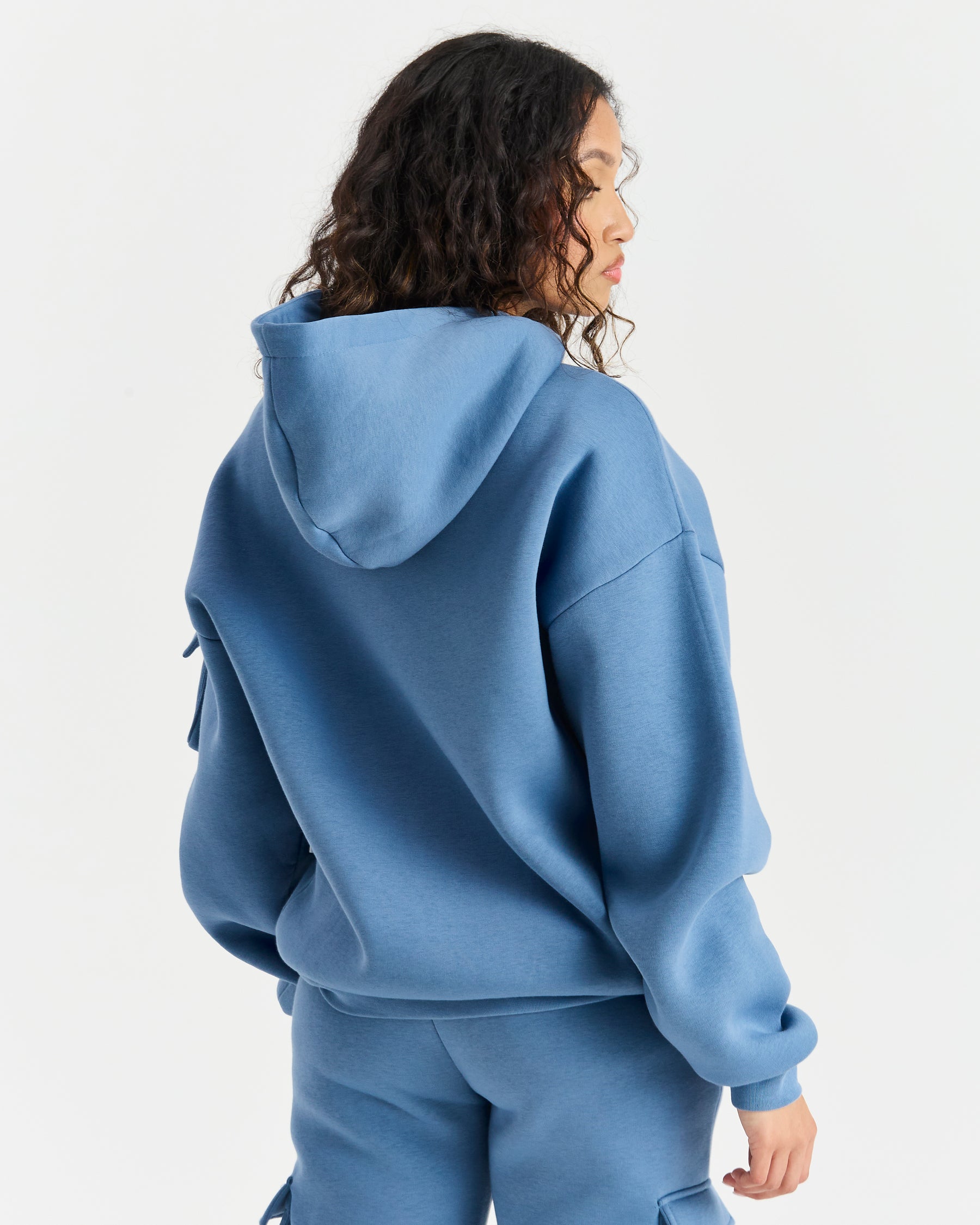 Luna Full Zip Hoodie - Blue/Cream