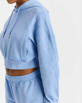 Erode Cropped Hoodie - Blue Wash