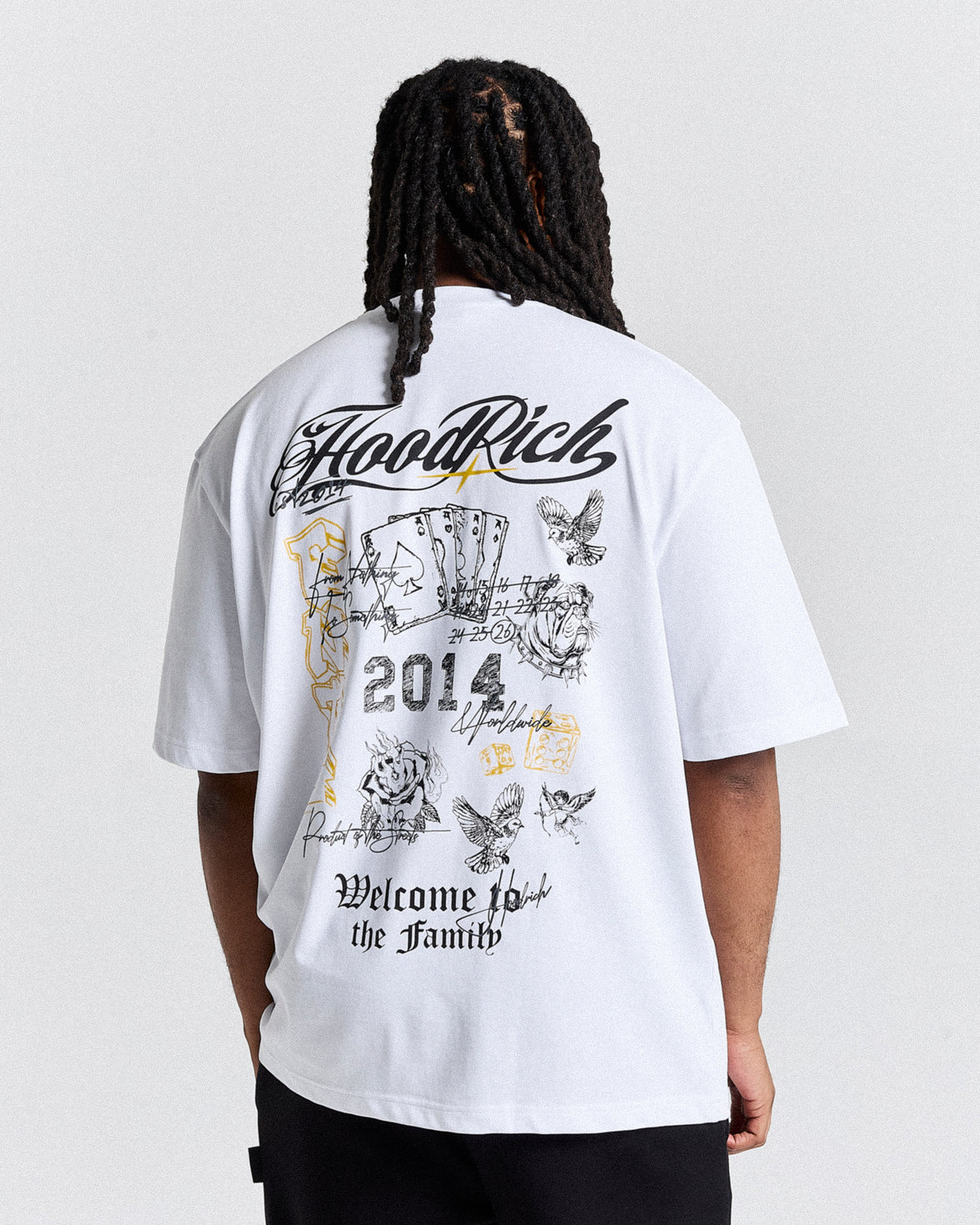 Relic Oversized T-Shirt - White/Black/Yellow