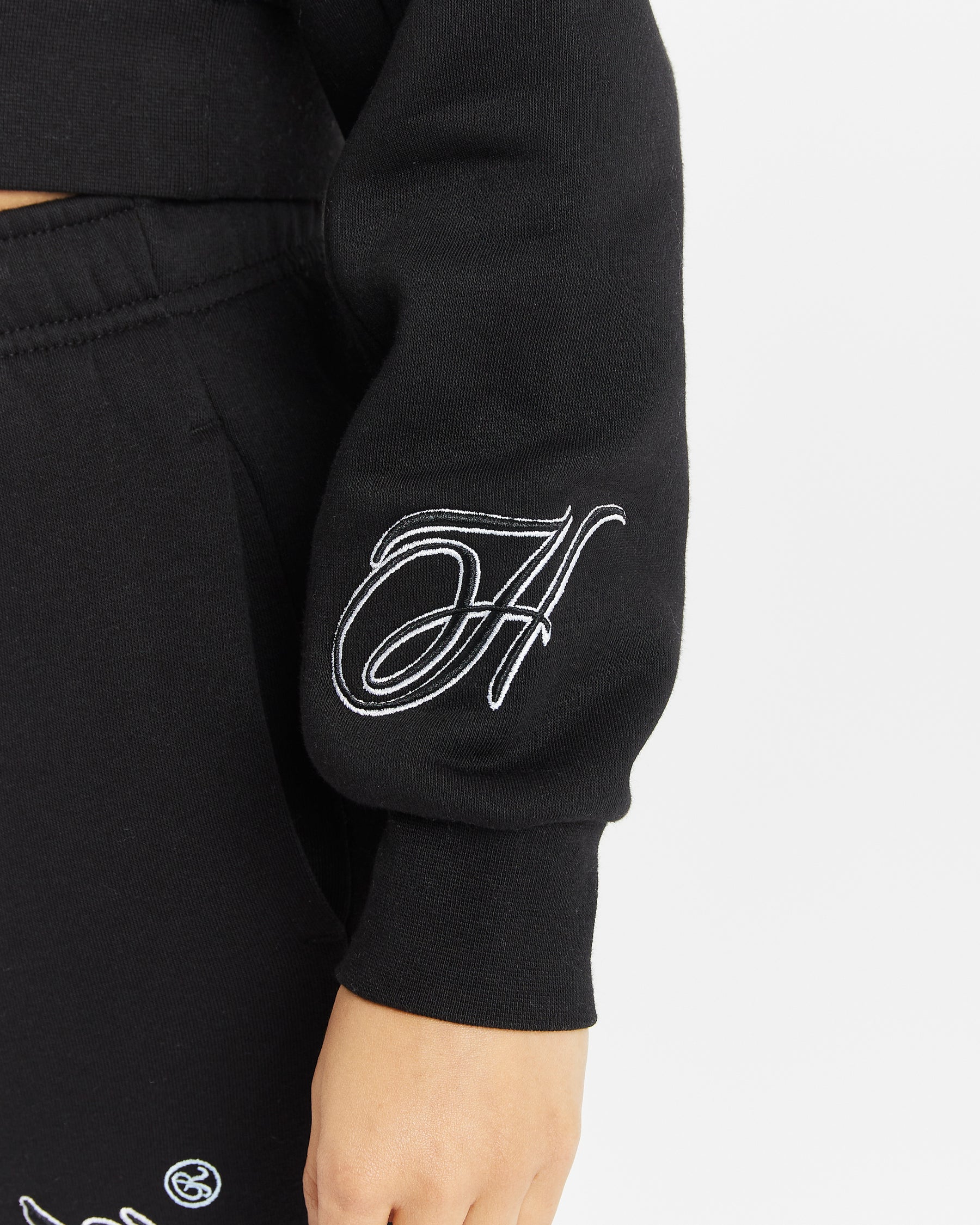 Fortify Cropped Hoodie  - Black/White/Blue