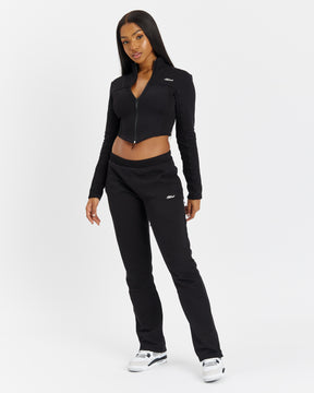 Form Fitted Zip-Through - Black/Silver