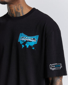 Worldwide Oversized T-Shirt  - Black/White/Blue