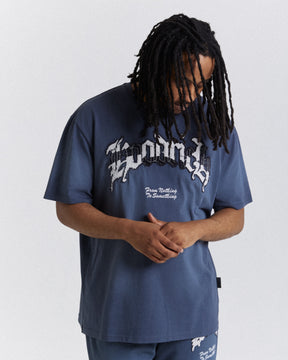 Ash Oversized T-Shirt - Blue/Grey