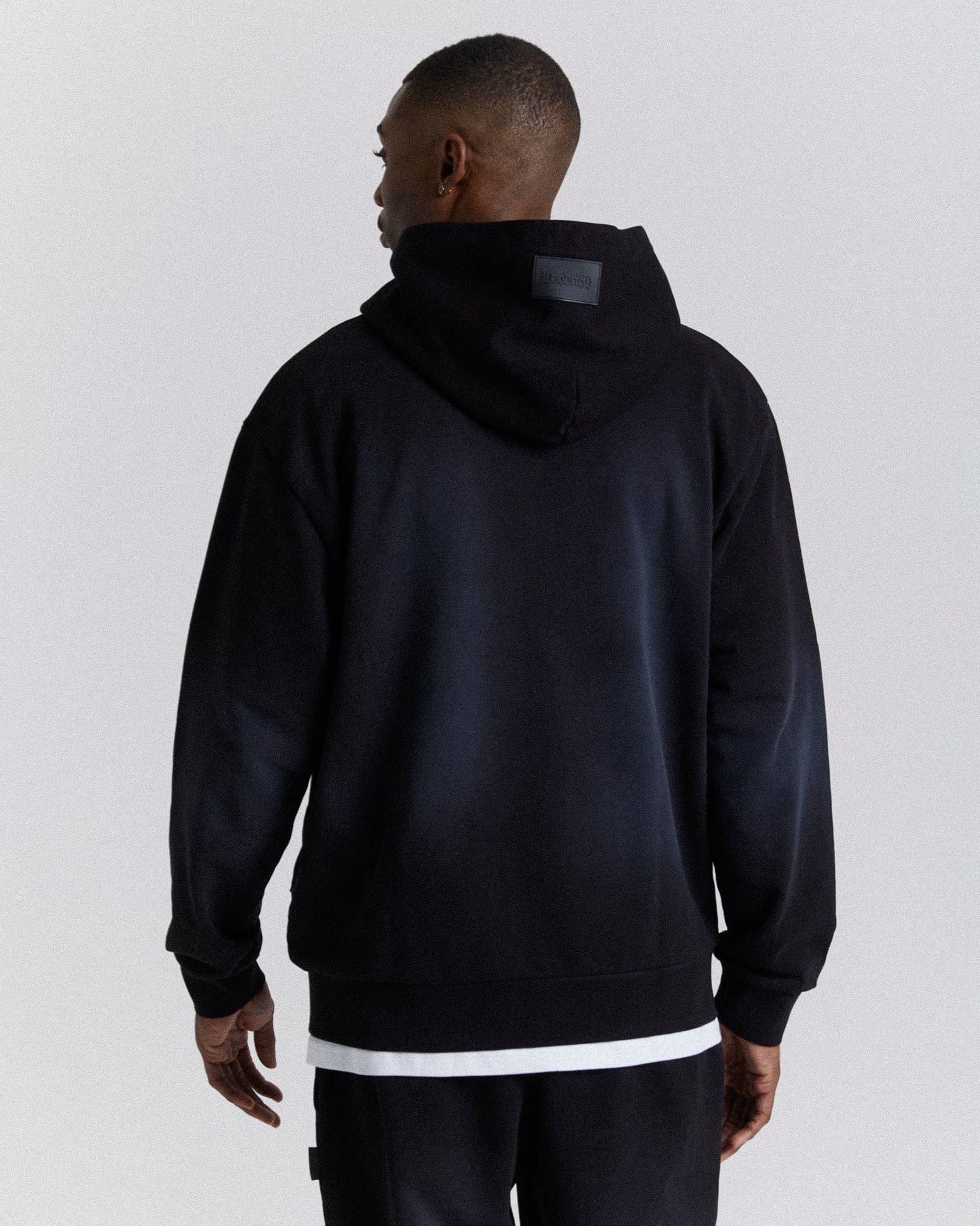 Ash Oversized Zip Hoodie - Black/Grey