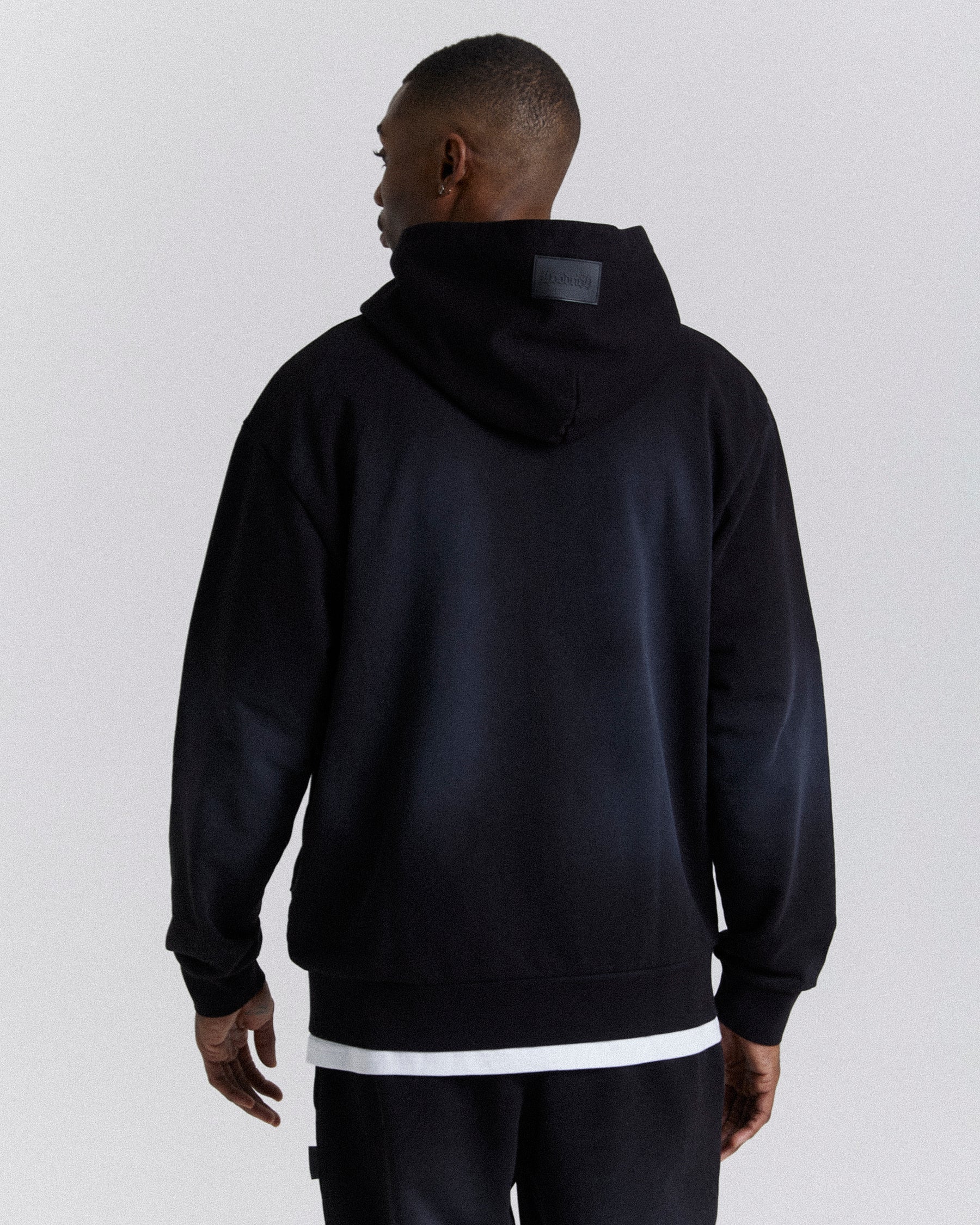 Ash Oversized Zip Hoodie - Black/Grey