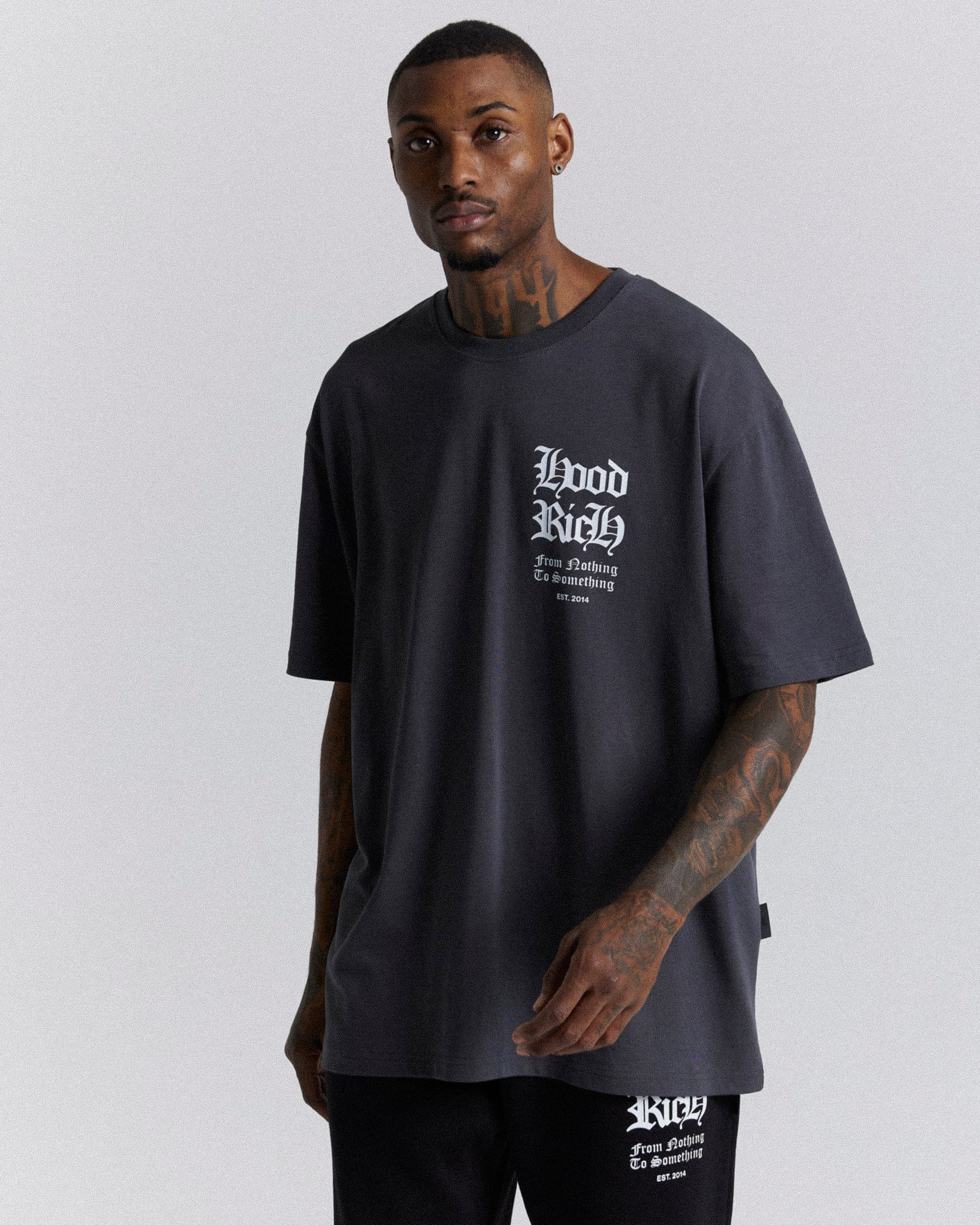 Asphalt Oversized T-shirt- Grey/White