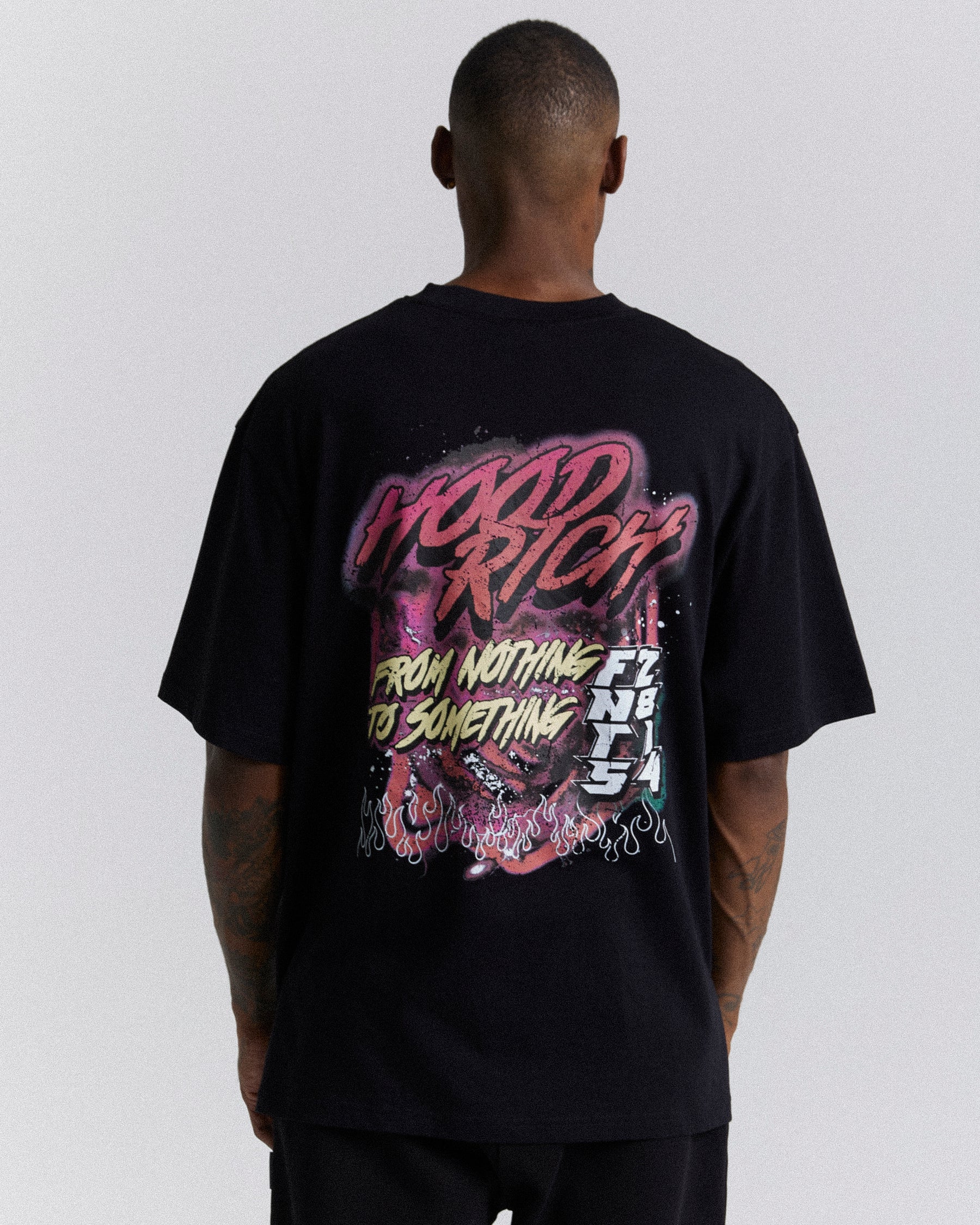 Constellation Oversized T-Shirt - Black/Pink