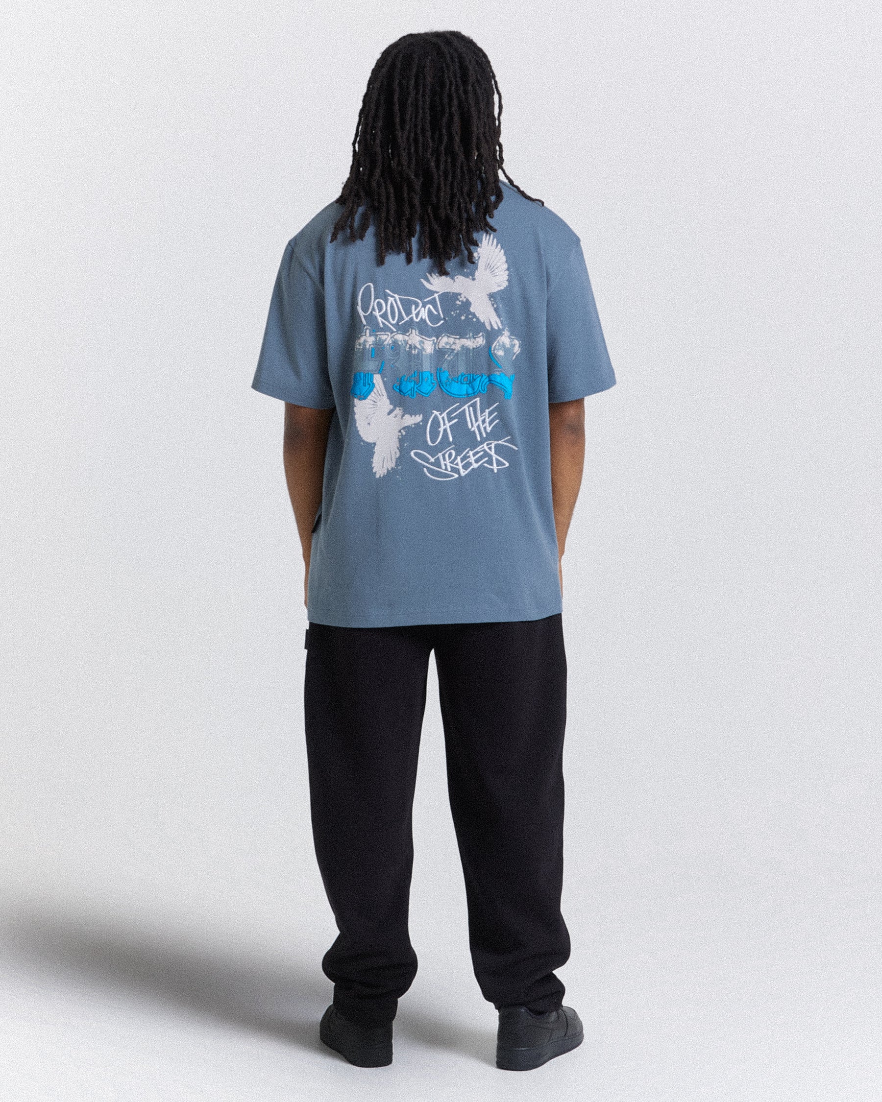 Rise Oversized T-Shirt - Grey/White/Blue