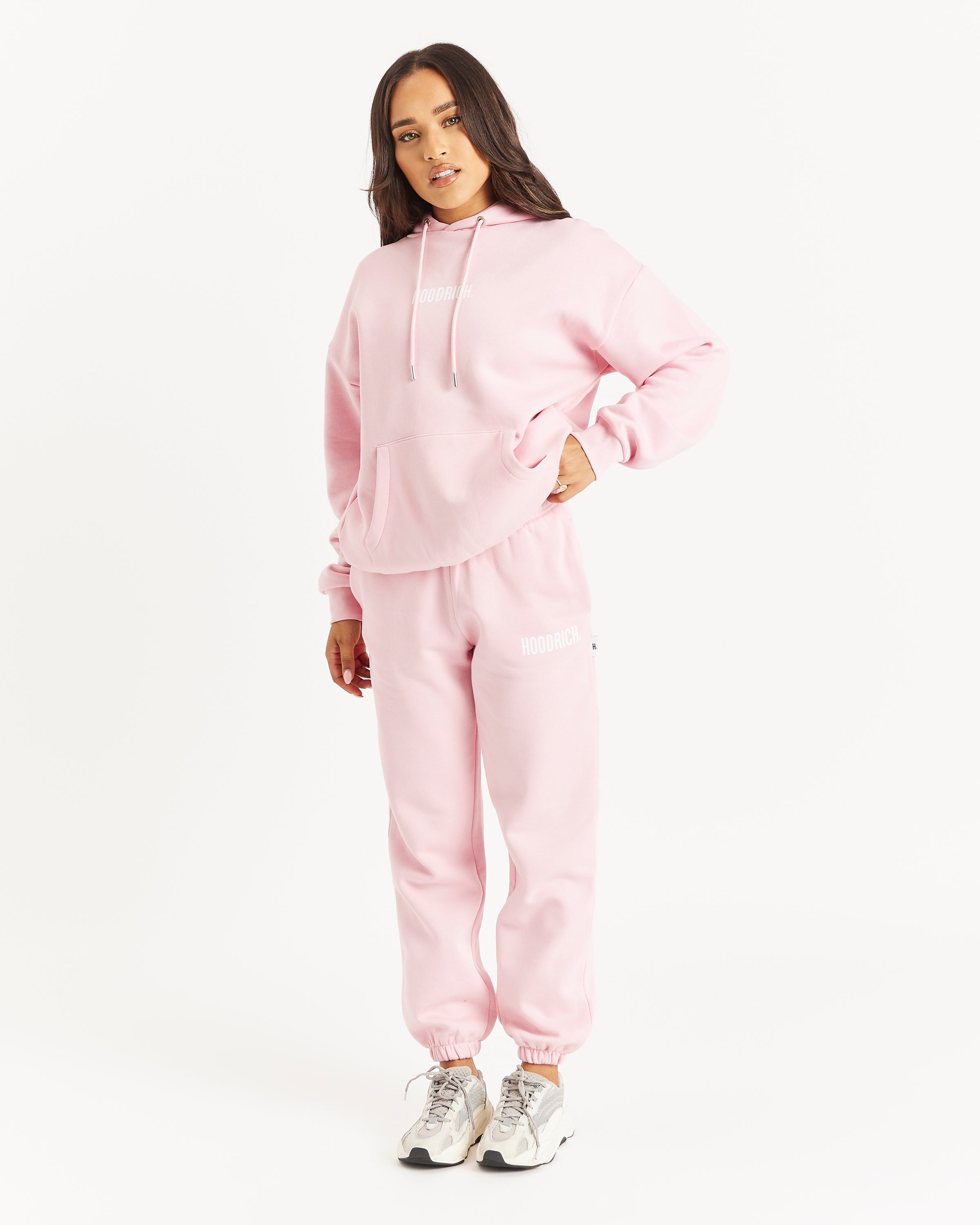 OG Storm Small Logo Joggers | Romance Rose/White | Hoodrich