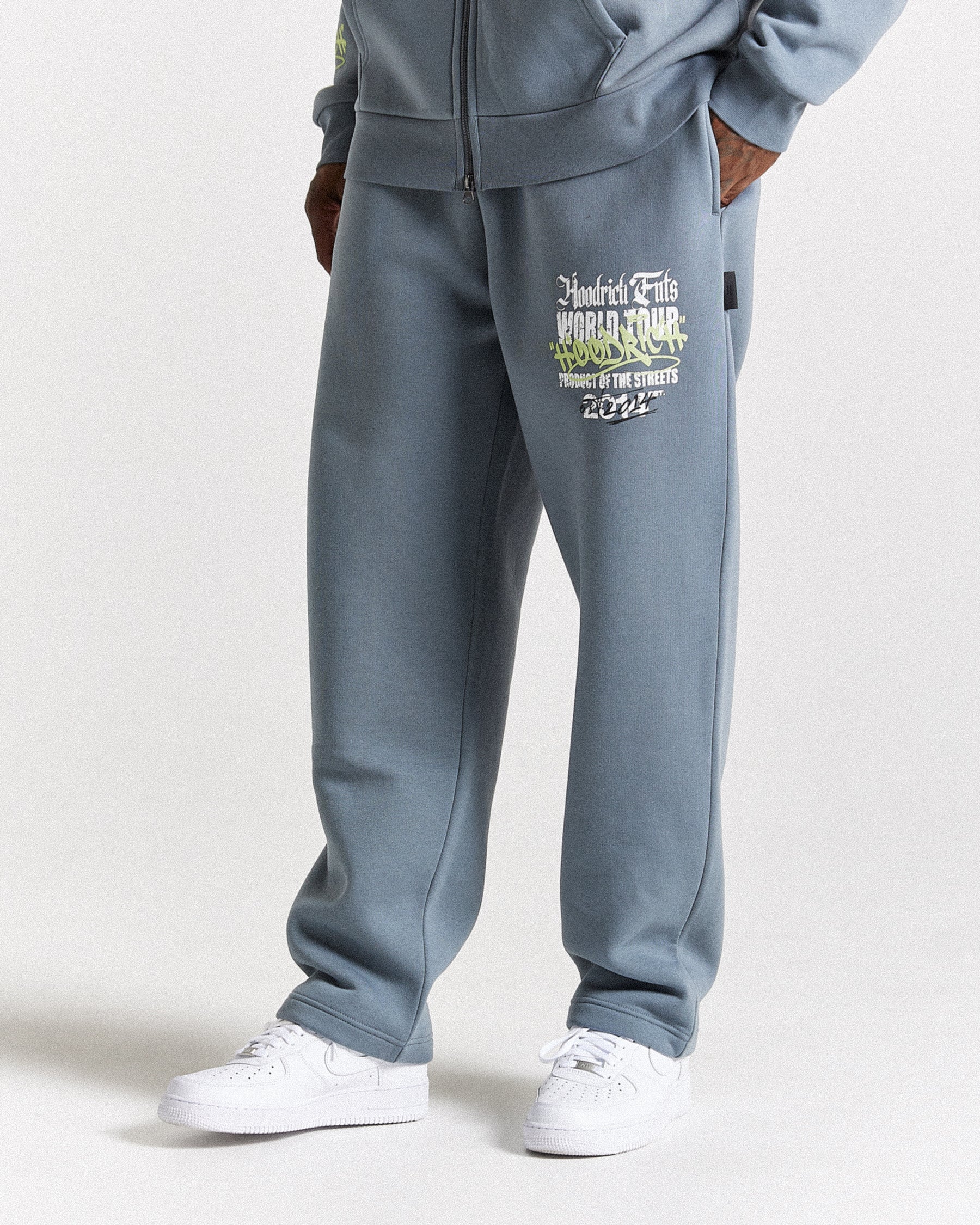 Stamp Tour Oversized Jogger - Grey/White/Lime
