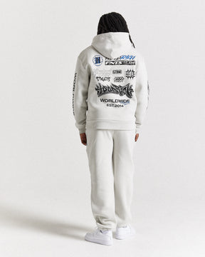 Vertigo Oversized Hoodie - Off White/Black/Blue