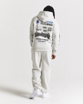 Vertigo Oversized Hoodie - Off White/Black/Blue