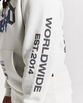 Vertigo Oversized Hoodie - Off White/Black/Blue