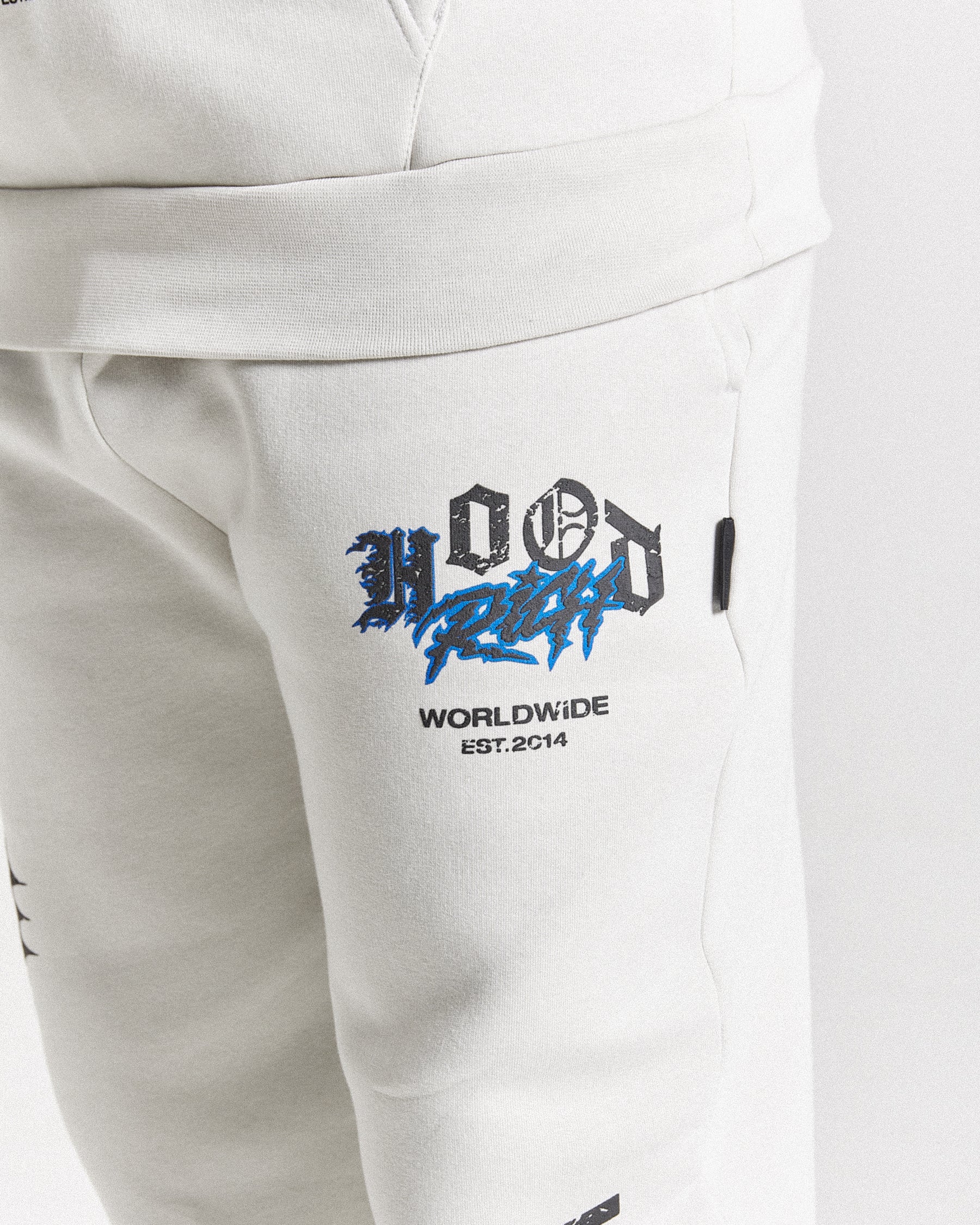 Vertigo Oversized Joggers - Off White/Black/Blue