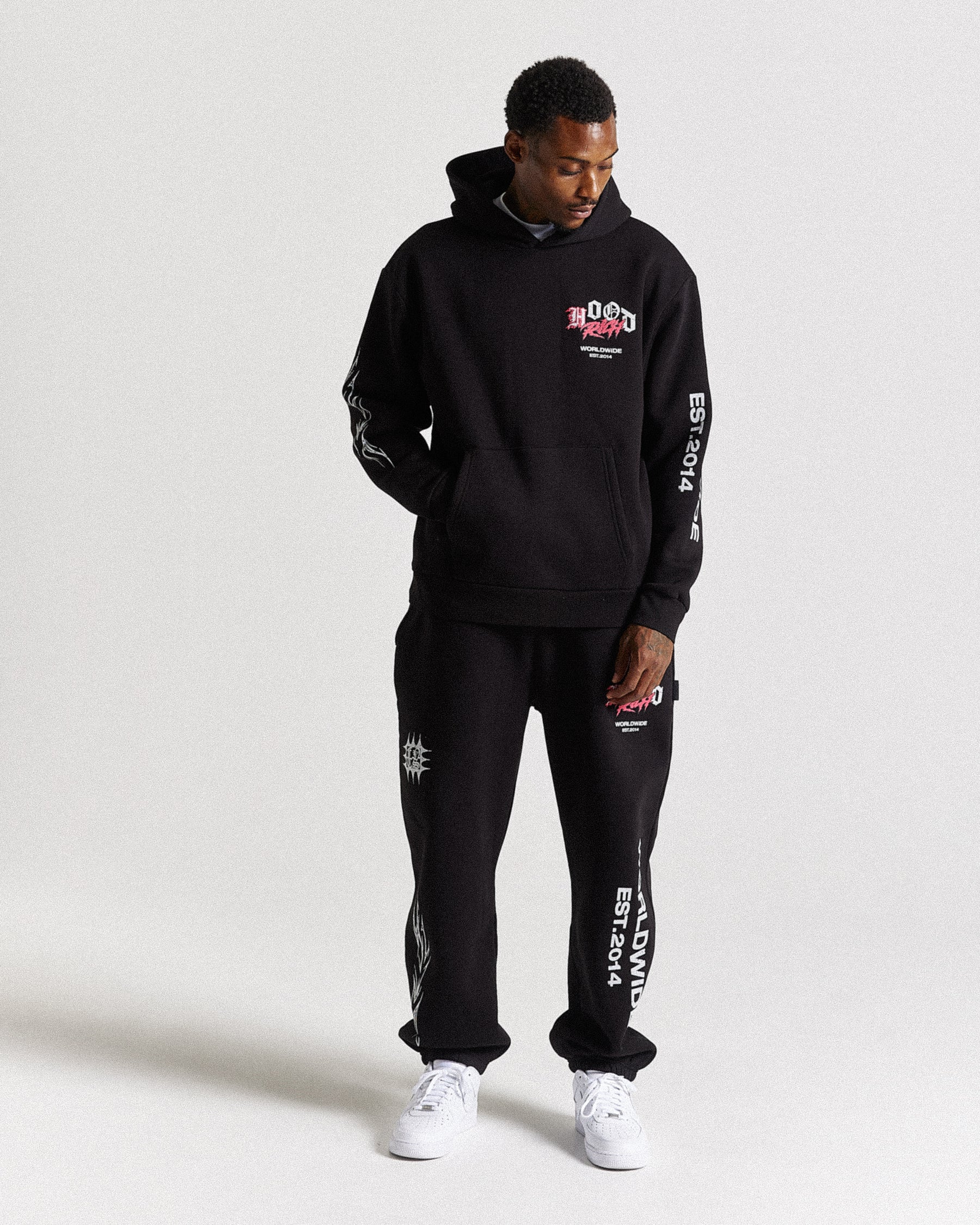 Vertigo Oversized Joggers - Black/Grey/Pink