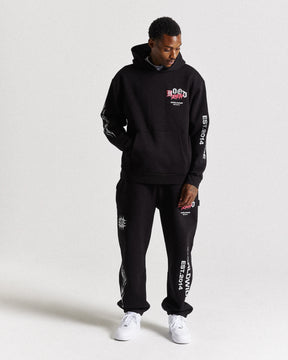 Vertigo Oversized Hoodie - Black/Grey/Pink