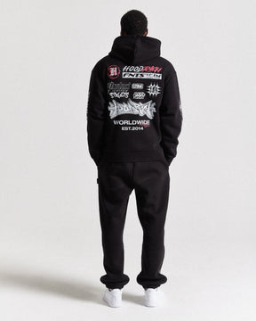 Vertigo Oversized Hoodie - Black/Grey/Pink