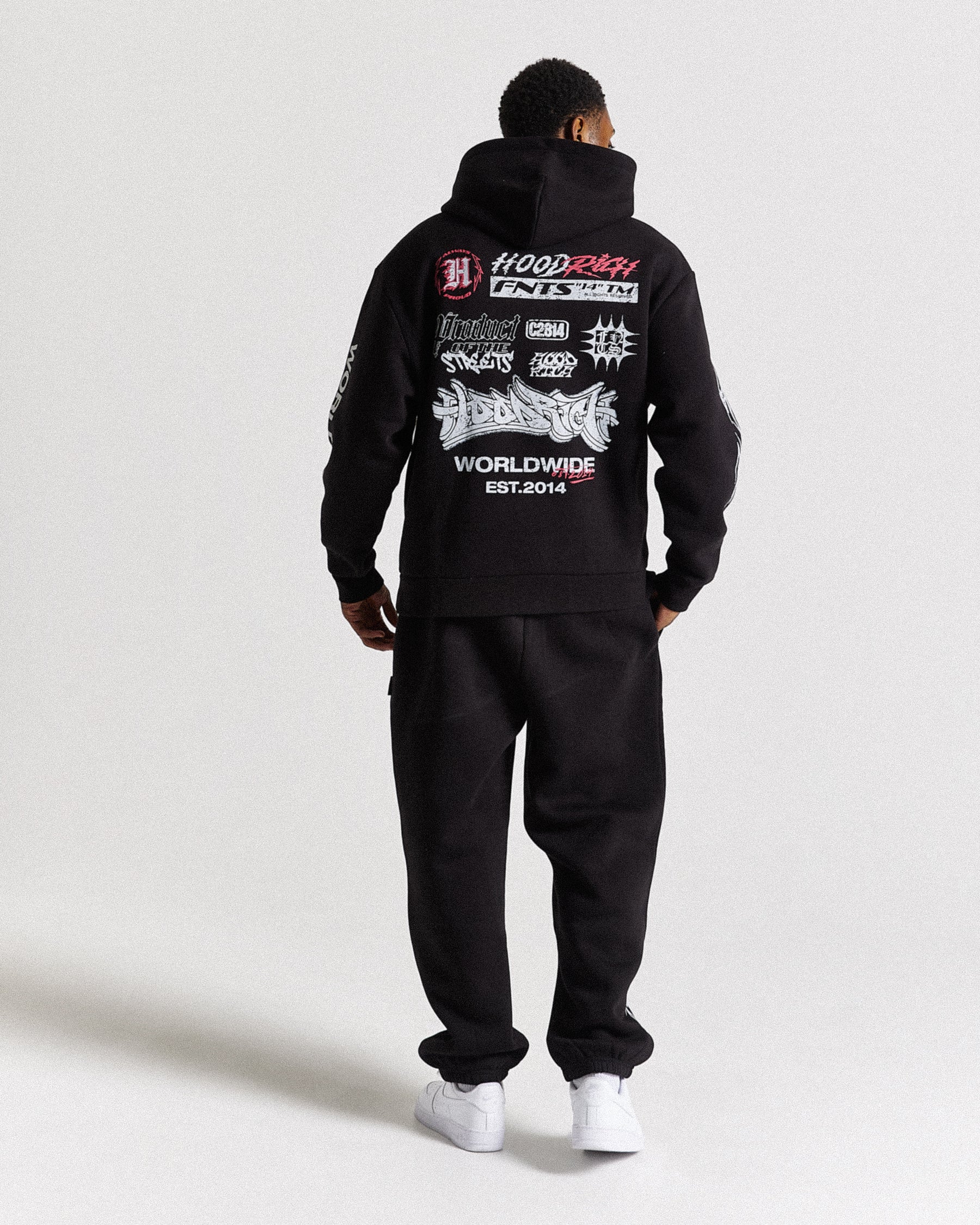 Vertigo Oversized Joggers - Black/Grey/Pink