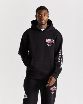 Vertigo Oversized Hoodie - Black/Grey/Pink