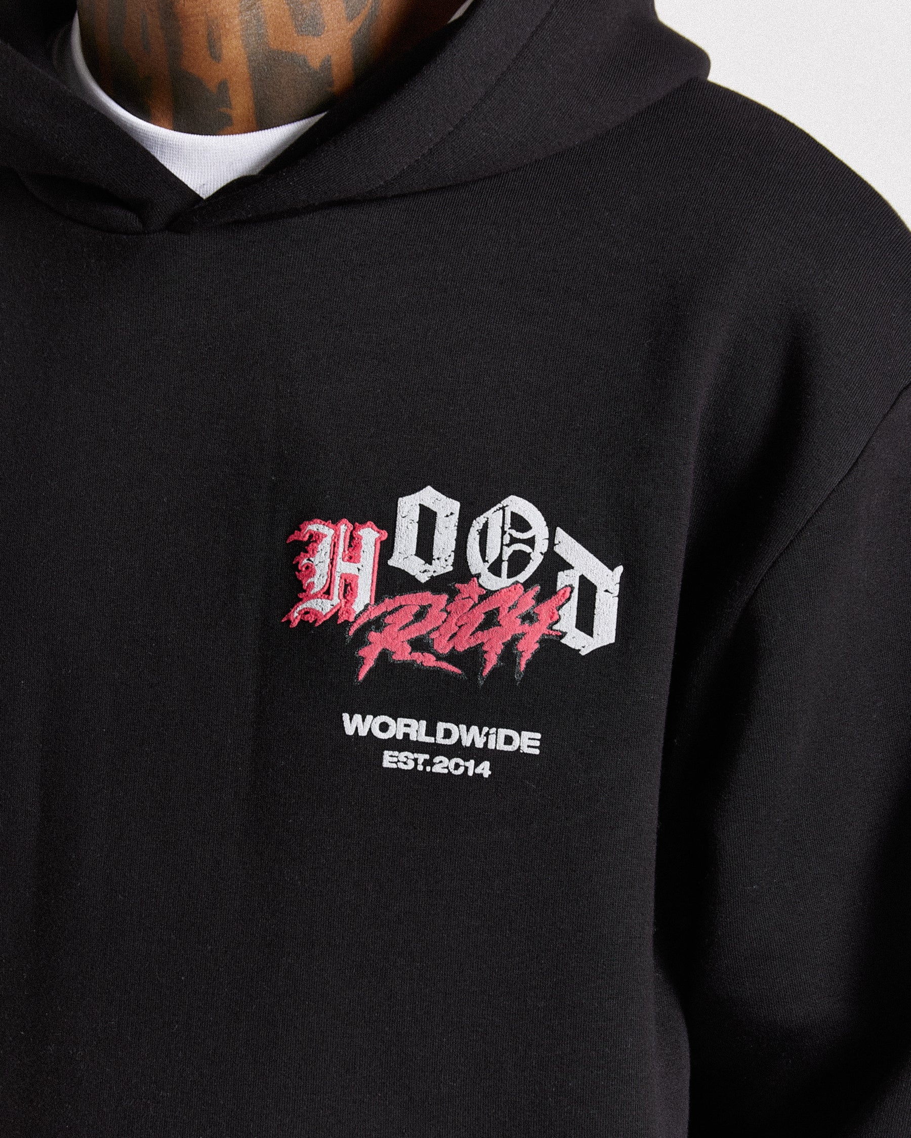 Vertigo Oversized Hoodie - Black/Grey/Pink