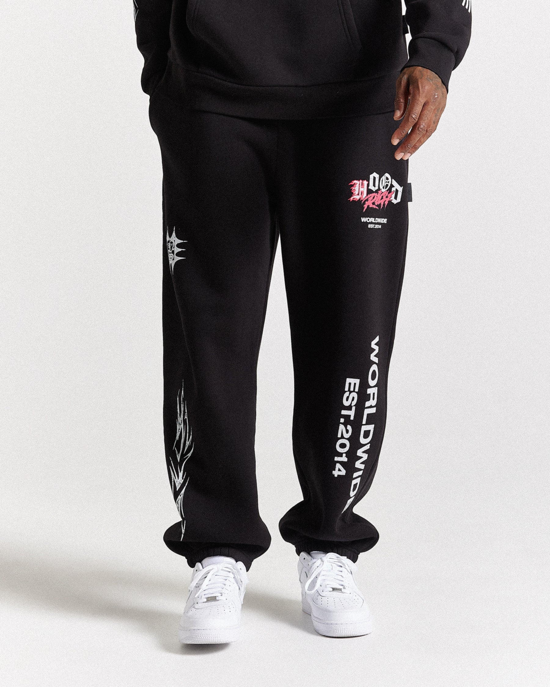 Vertigo Oversized Joggers - Black/Grey/Pink