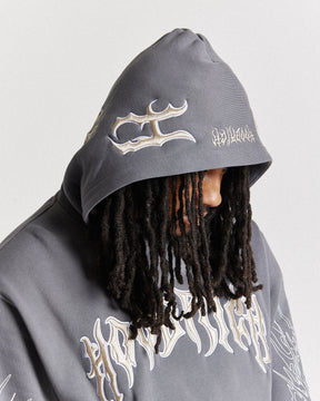 Spectral Oversized Hoodie - Grey/Cream