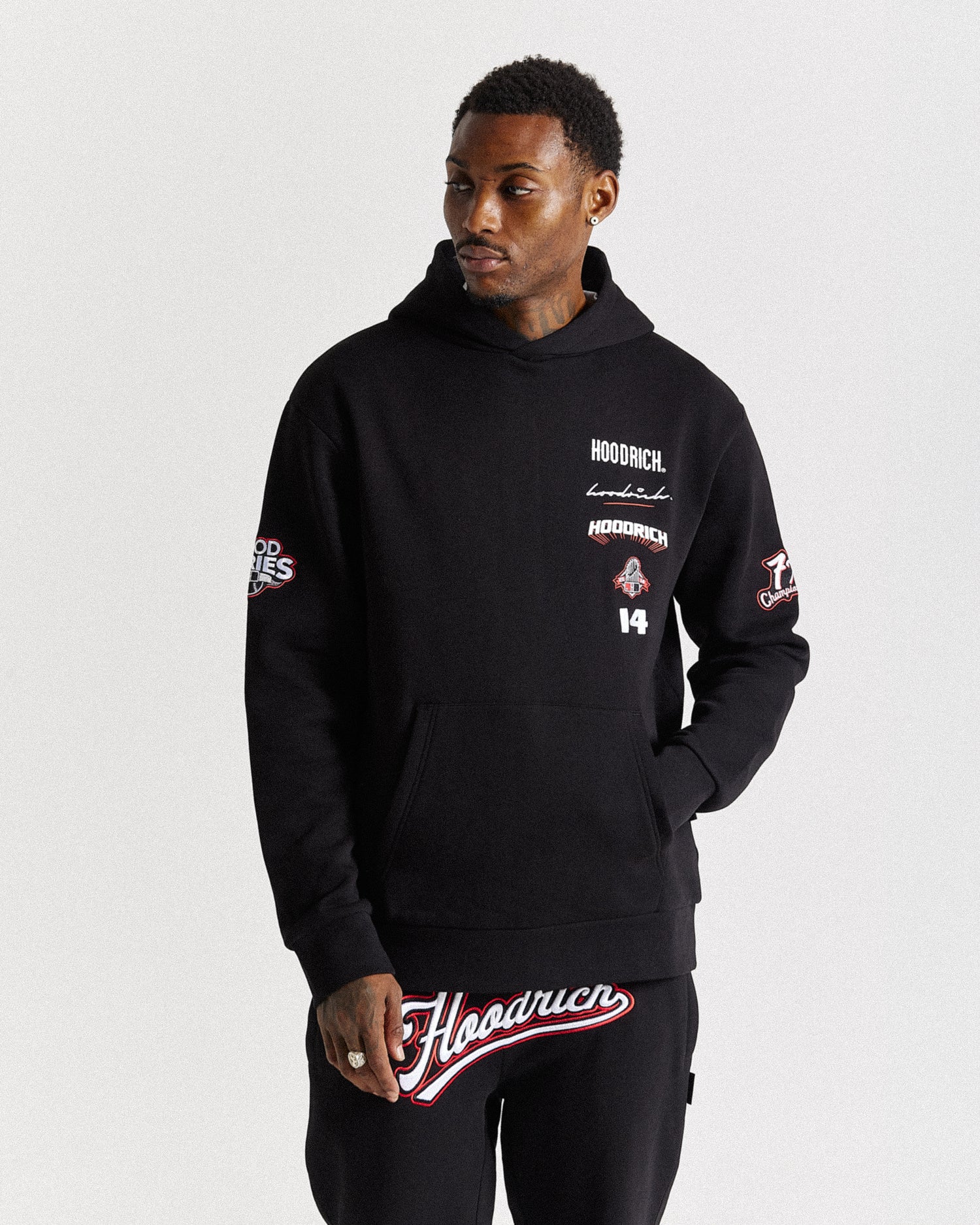 Stadium Hoodie - Black/White/Red