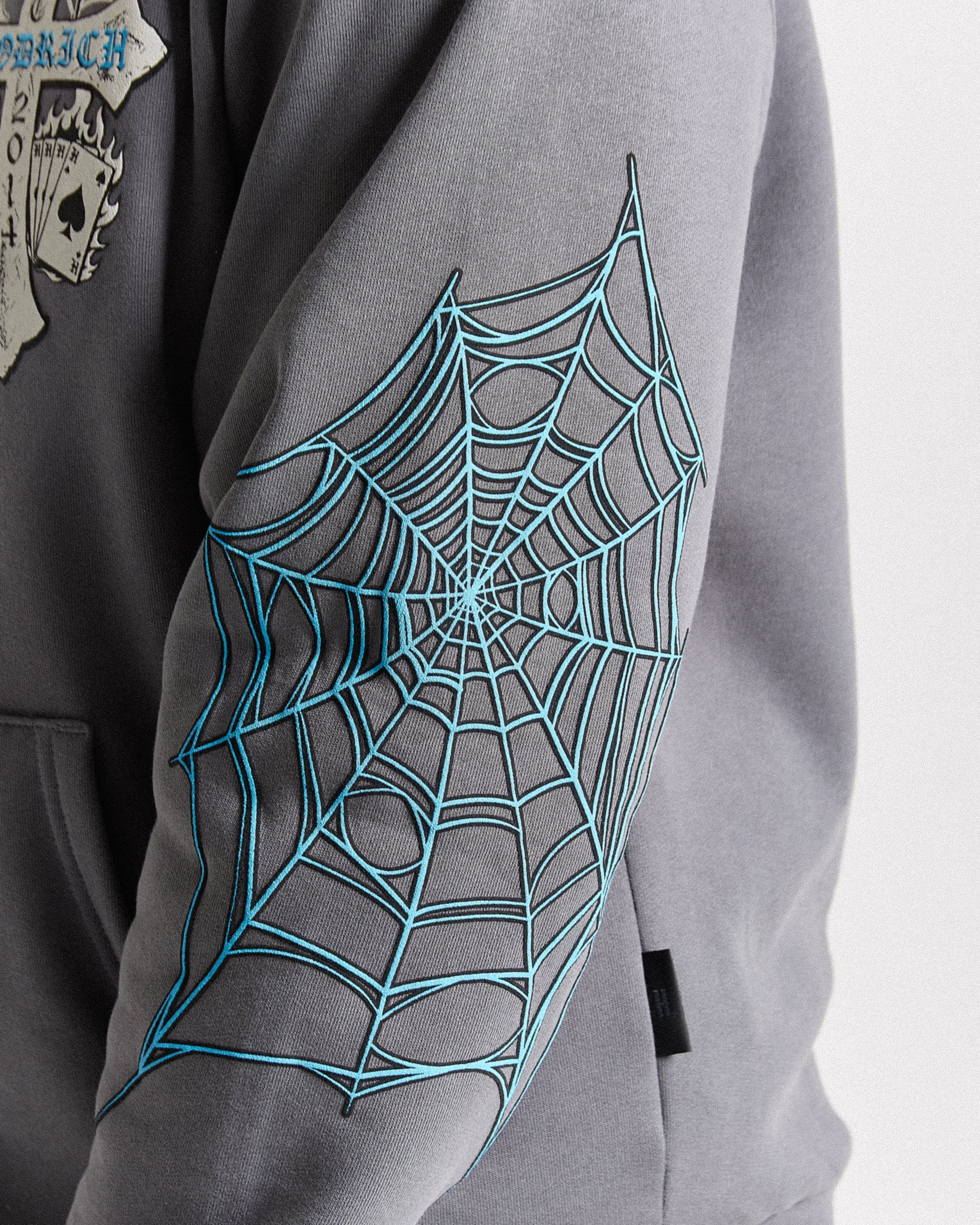 Cross Oversized Hoodie - Grey/Blue