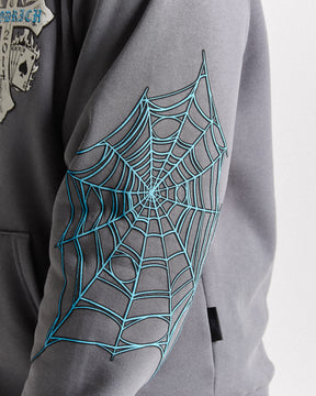 Cross Oversized Hoodie - Grey/Blue