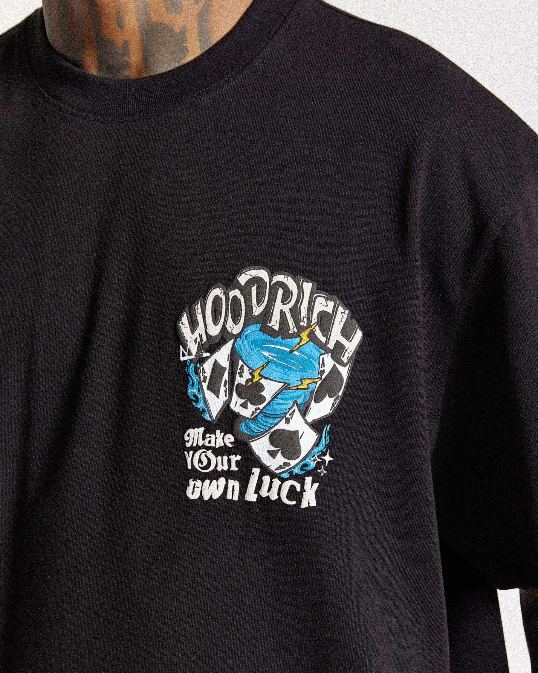 Your Luck Oversized T-Shirt - Black/Grey/Blue
