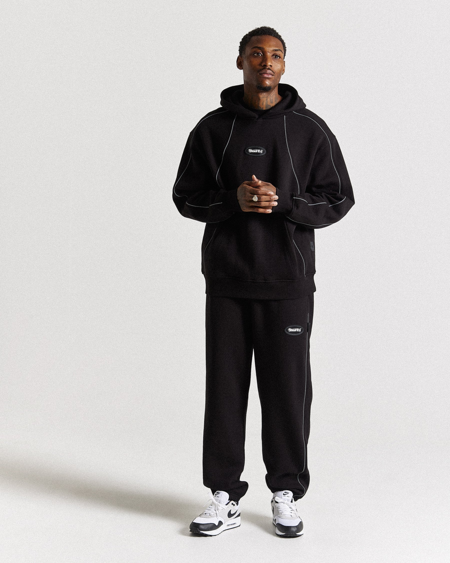 Cypher Oversized Hoodie - Black/Reflective