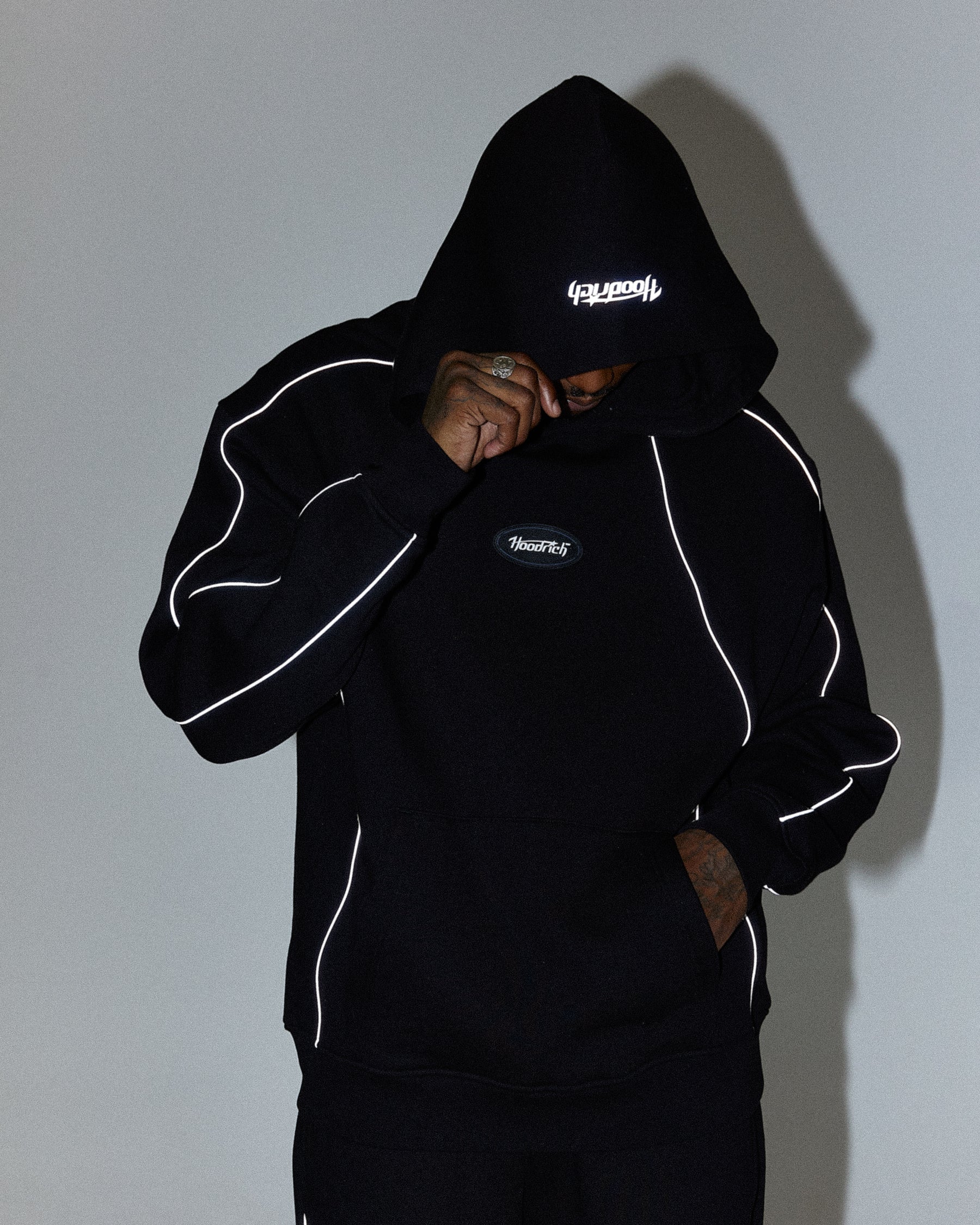 Cypher Oversized Hoodie - Black/Reflective