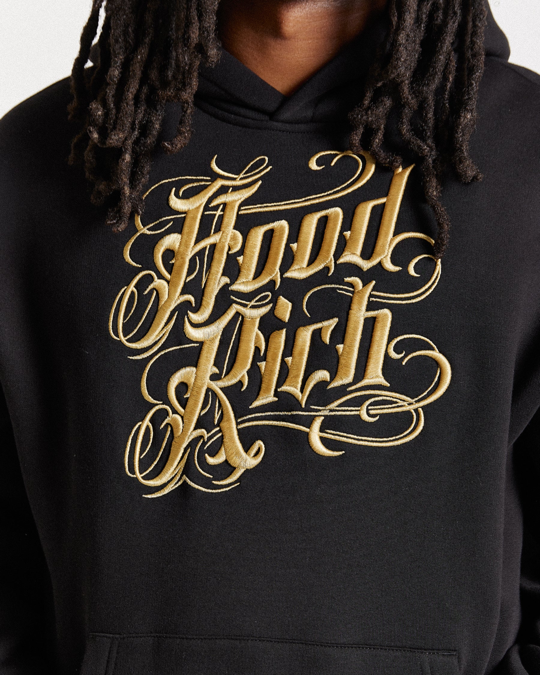 Script Oversized Hoodie - Black/Gold