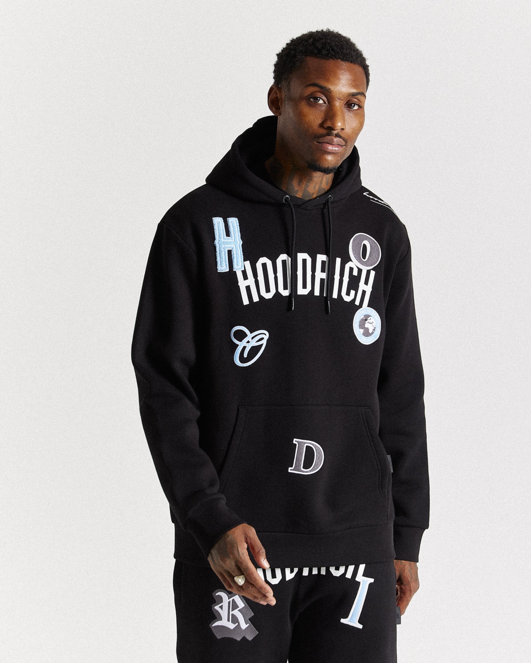 Pacific Hoodie - Black/White/Grey/Blue