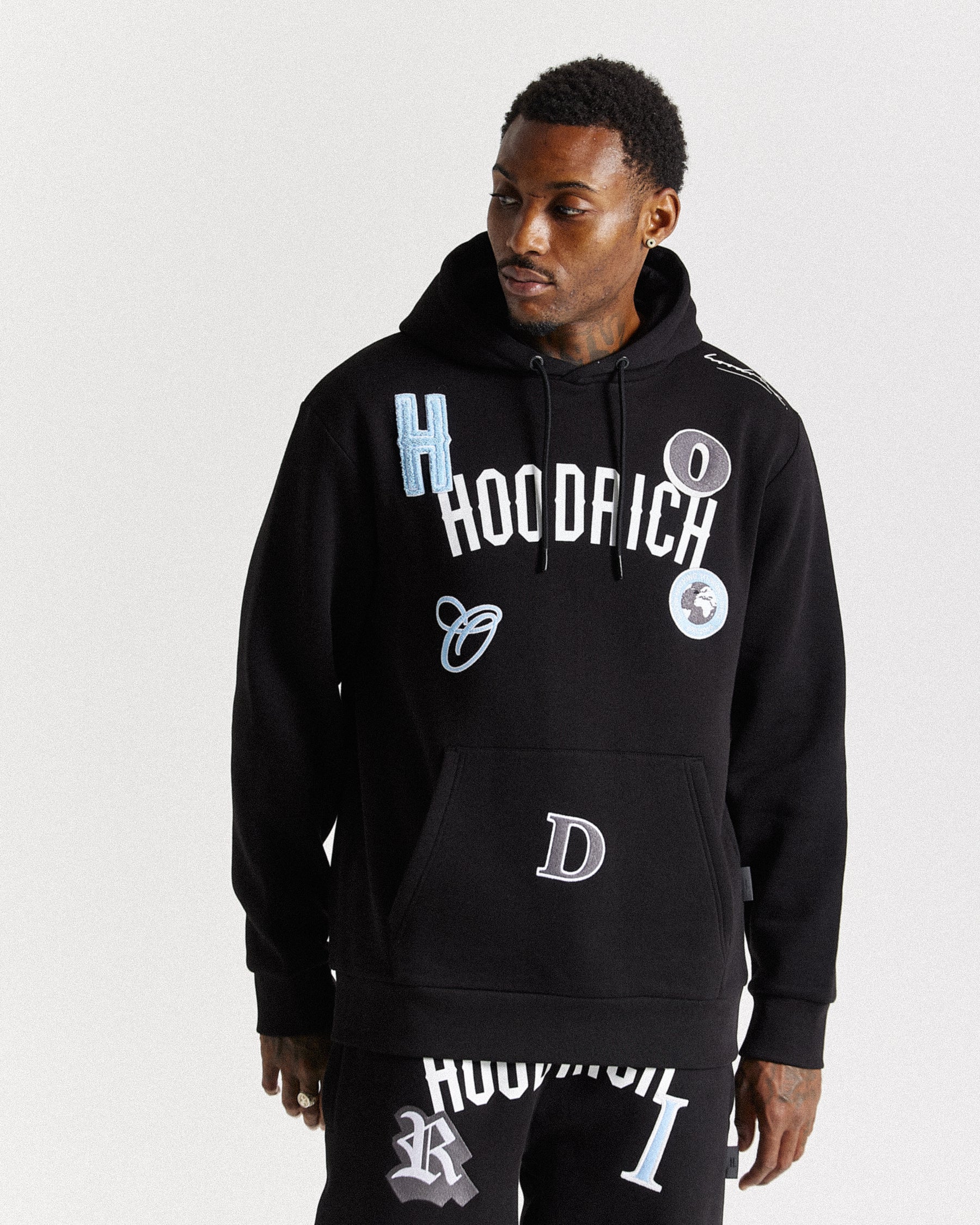 Pacific Hoodie - Black/White/Grey/Blue