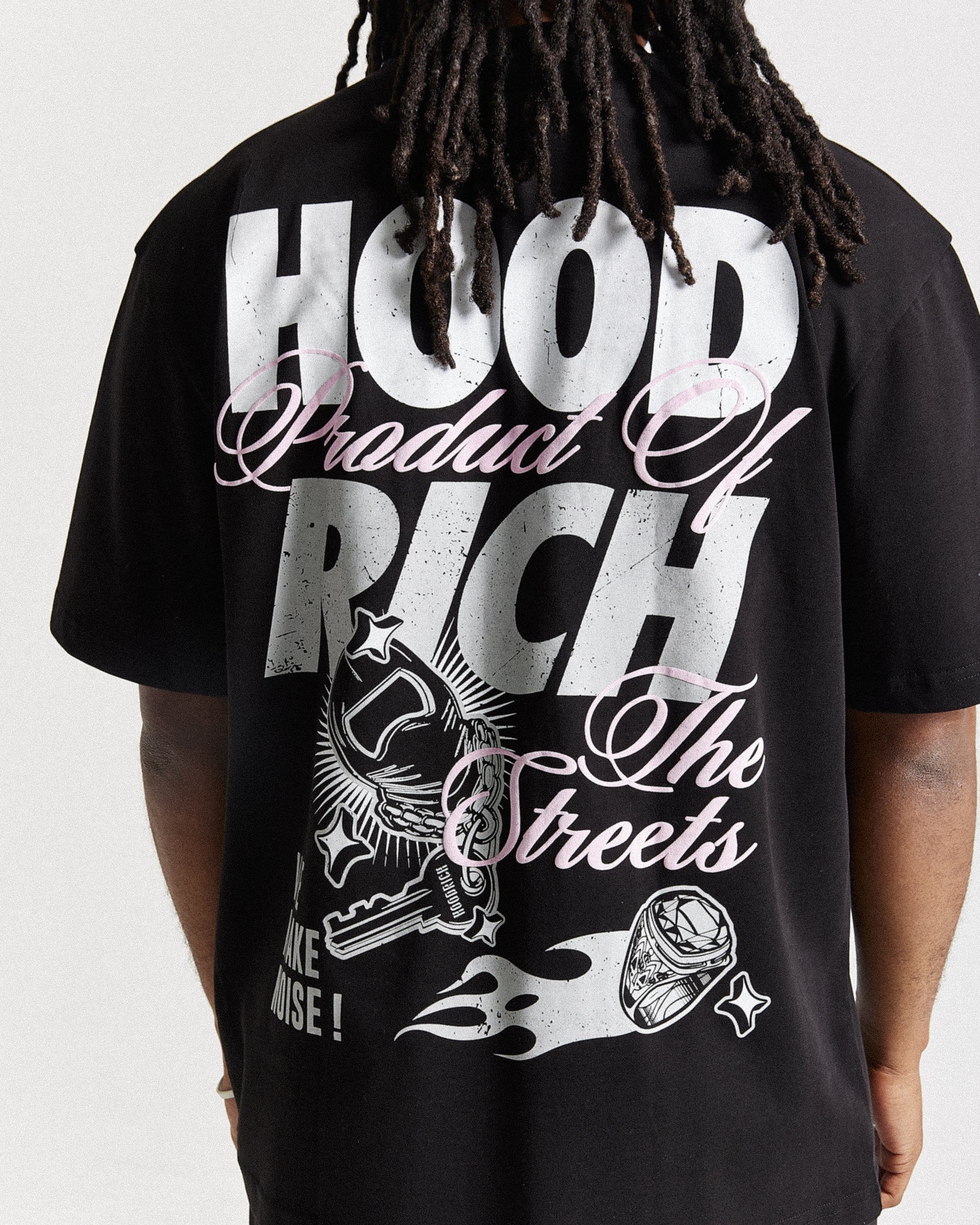 Flash Oversized T-Shirt - Black/White/Pink