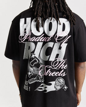 Flash Oversized T-Shirt - Black/White/Pink